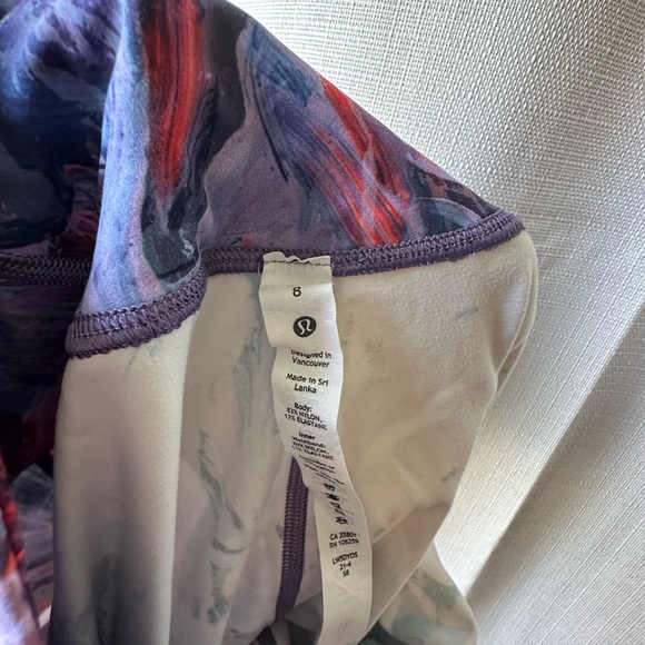 Lululemon Base Pace High-Rise Running Tight 28" *Brushed Nulux Purple Multi Sz8 - Picture 12 of 13